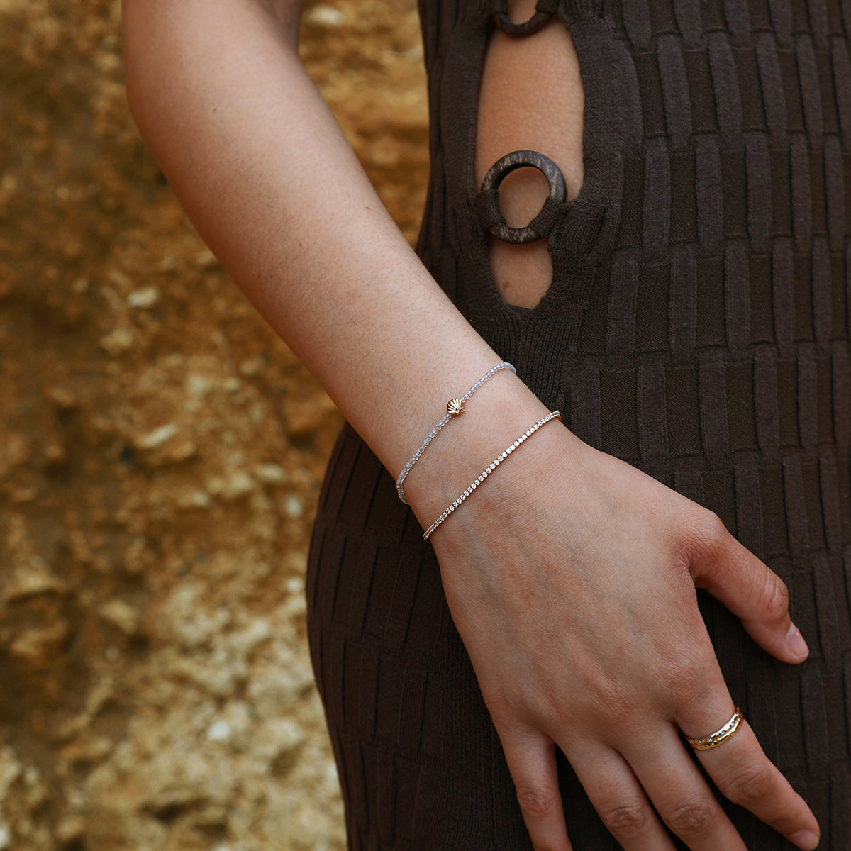 Bransoletka z koralików Topaz April z litego złota